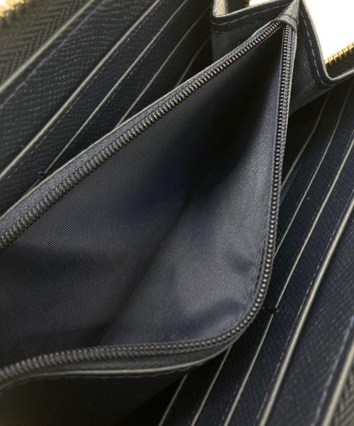 COACH（コーチ）COACH (コーチ) ラウンドファスナー長財布 アイボリー×ネイビーの古着・服飾アイテム