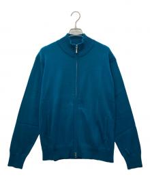 Aquascutum（アクアスキュータム）の古着「FULL ZIP COTTON KNIT」｜ネイビー