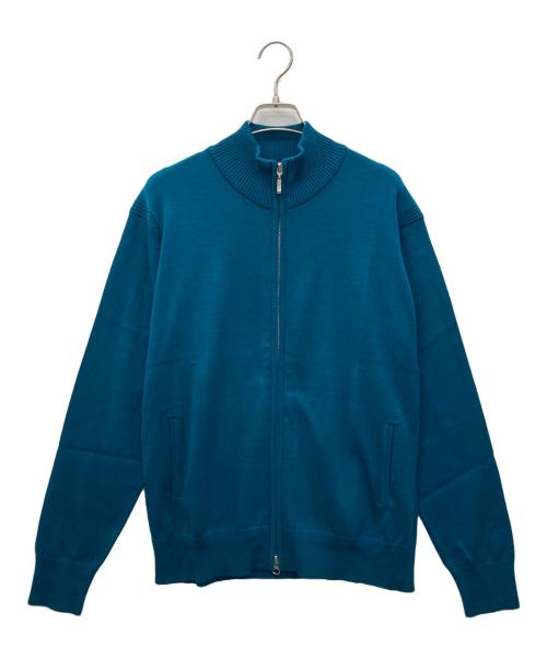 Aquascutum（アクアスキュータム）Aquascutum (アクアスキュータム) FULL ZIP COTTON KNIT ネイビー サイズ:Ｌ 未使用品の古着・服飾アイテム