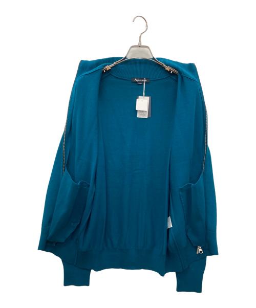 Aquascutum（アクアスキュータム）Aquascutum (アクアスキュータム) FULL ZIP COTTON KNIT ネイビー サイズ:Ｌ 未使用品の古着・服飾アイテム