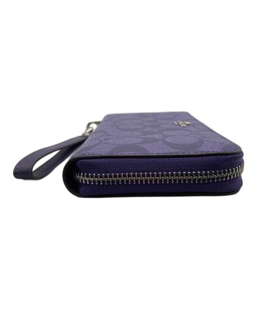 COACH（コーチ）COACH (コーチ) ラウンドファスナー財布 パープルの古着・服飾アイテム