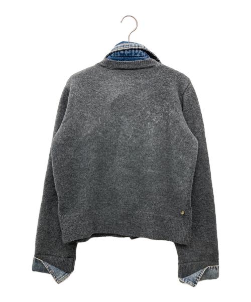 PLUS OTO.HA（プラスオトハ）PLUS OTO.HA (プラスオトハ) デニムニットシャツ グレー サイズ:不明の古着・服飾アイテム