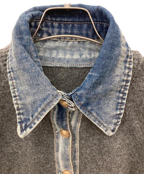 PLUS OTO.HA（プラスオトハ）PLUS OTO.HA (プラスオトハ) デニムニットシャツ グレー サイズ:不明の古着・服飾アイテム