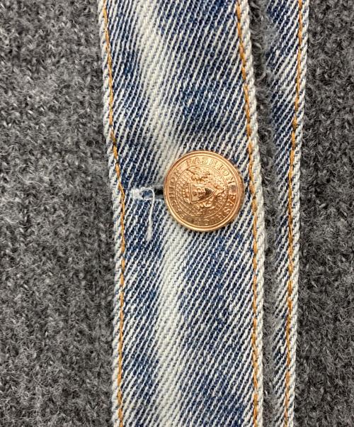 PLUS OTO.HA（プラスオトハ）PLUS OTO.HA (プラスオトハ) デニムニットシャツ グレー サイズ:不明の古着・服飾アイテム