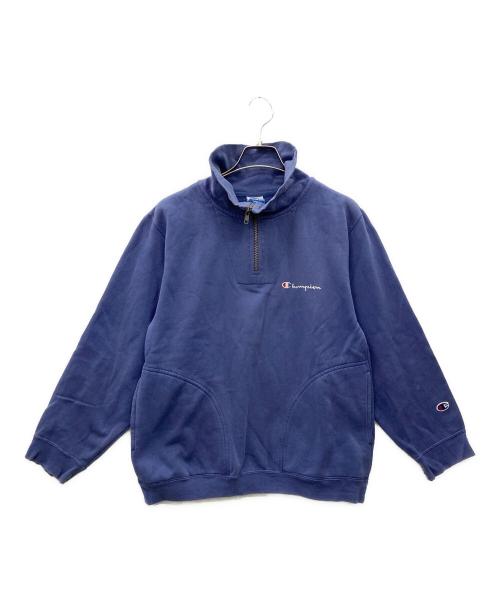 Champion（チャンピオン）Champion (チャンピオン) ハーフジップスウェット ブルー サイズ:Sの古着・服飾アイテム