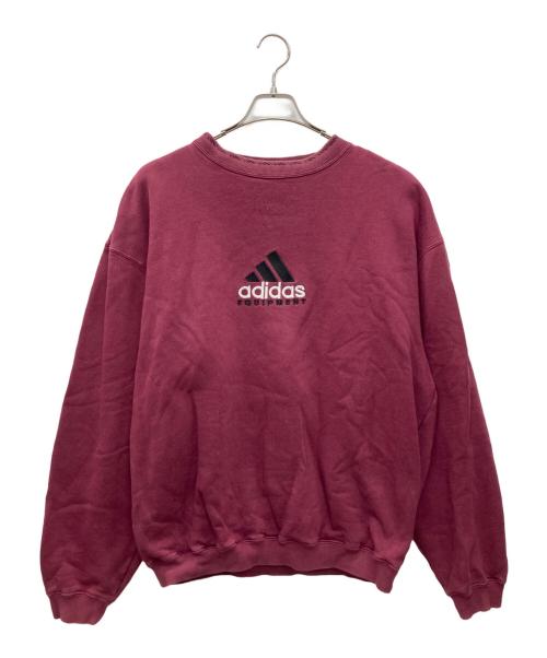 adidas（アディダス）adidas (アディダス) ロゴスウェット ボルドー サイズ:USA　Lの古着・服飾アイテム