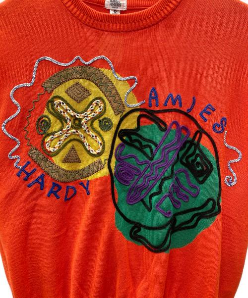 HARDY AMIES（ハーディ エイミス）HARDY AMIES (ハーディ エイミス) 半袖ニット オレンジ サイズ:3Lの古着・服飾アイテム