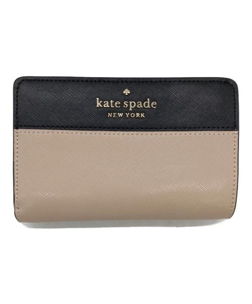 Kate Spade（ケイトスペード）Kate Spade (ケイトスペード) ステイシー ミディアム コンパクト バイフォールド ウォレット アイボリー×ブラックの古着・服飾アイテム