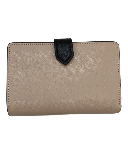 Kate Spade（ケイトスペード）Kate Spade (ケイトスペード) ステイシー ミディアム コンパクト バイフォールド ウォレット アイボリー×ブラックの古着・服飾アイテム