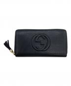 GUCCIグッチ）の古着「ラウンドジップウォレット」｜ブラック