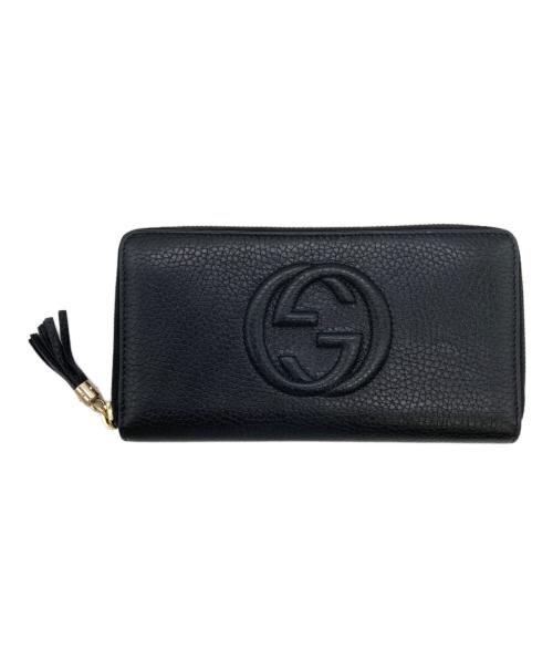 GUCCI（グッチ）GUCCI (グッチ) ラウンドジップウォレット ブラックの古着・服飾アイテム
