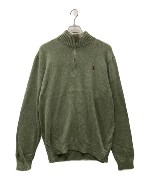 POLO RALPH LAUREN（ポロ・ラルフローレン）POLO RALPH LAUREN (ポロ・ラルフローレン) ハーフジップニット グリーン サイズ:XLの古着・服飾アイテム