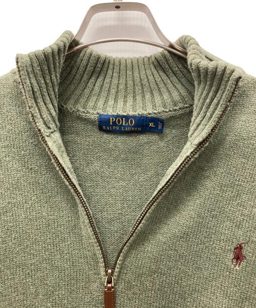 POLO RALPH LAUREN（ポロ・ラルフローレン）POLO RALPH LAUREN (ポロ・ラルフローレン) ハーフジップニット グリーン サイズ:XLの古着・服飾アイテム