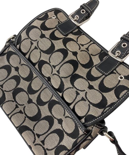 COACH（コーチ）COACH (コーチ) ショルダーバッグ ホワイト×ブラックの古着・服飾アイテム