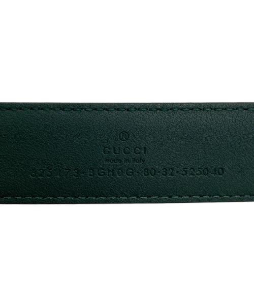 GUCCI（グッチ）GUCCI (グッチ) スクエアバックルベルト グリーンの古着・服飾アイテム