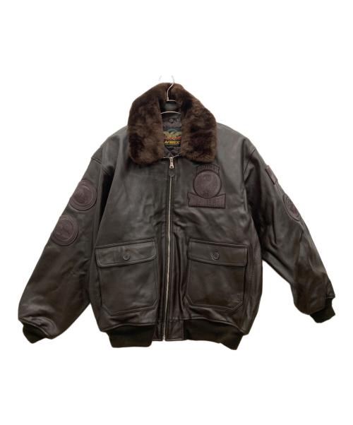 AVIREX（アヴィレックス）AVIREX (アヴィレックス) レザージャケット ダークブラウン サイズ:3XLの古着・服飾アイテム