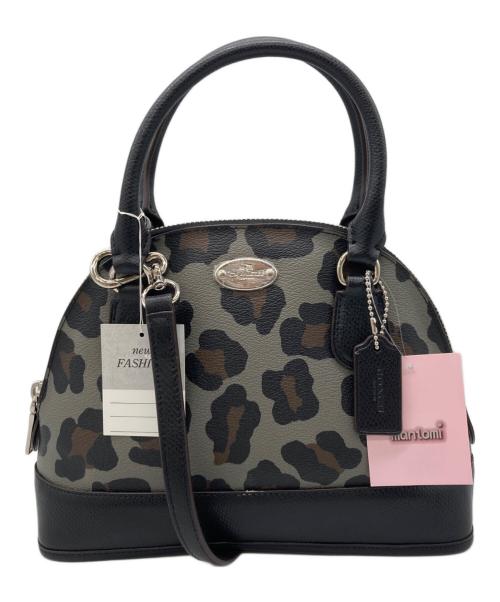 COACH（コーチ）COACH (コーチ) ラグジュアリー ミニ コーラ ドームド オセロット プリント 2WAYバッグ ブラック×グレー 未使用品の古着・服飾アイテム