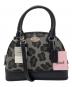 COACH（コーチ）の古着「ラグジュアリー ミニ コーラ ドームド オセロット プリント 2WAYバッグ」｜ブラック×グレー