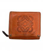 LOEWEロエベ）の古着「ビッグアナグラムラウンドジップ二つ折りコンパクトウォレット」｜オレンジ