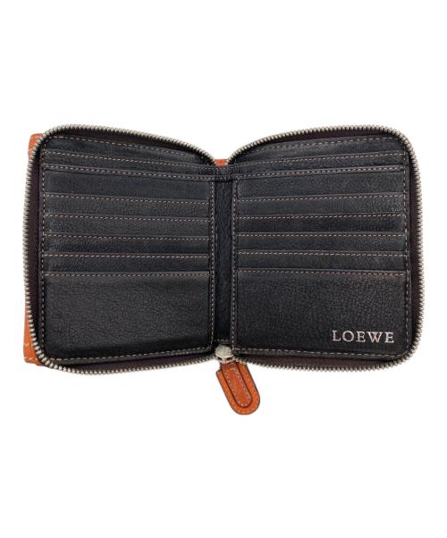 LOEWE（ロエベ）LOEWE (ロエベ) ビッグアナグラムラウンドジップ二つ折りコンパクトウォレット オレンジの古着・服飾アイテム