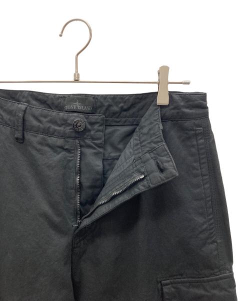 STONE ISLAND（ストーンアイランド）STONE ISLAND (ストーンアイランド) コットンリネン キャンバス カーゴパンツ ブラック サイズ:W30の古着・服飾アイテム