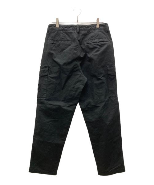STONE ISLAND（ストーンアイランド）STONE ISLAND (ストーンアイランド) コットンリネン キャンバス カーゴパンツ ブラック サイズ:W30の古着・服飾アイテム