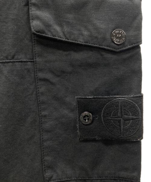 STONE ISLAND（ストーンアイランド）STONE ISLAND (ストーンアイランド) コットンリネン キャンバス カーゴパンツ ブラック サイズ:W30の古着・服飾アイテム