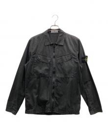 STONE ISLAND（ストーンアイランド）の古着「Brushed Cotton Canvas Zip Overshirt(ブラッシュド コットン キャンバス ジップ オーバーシャツ）」｜ブラック