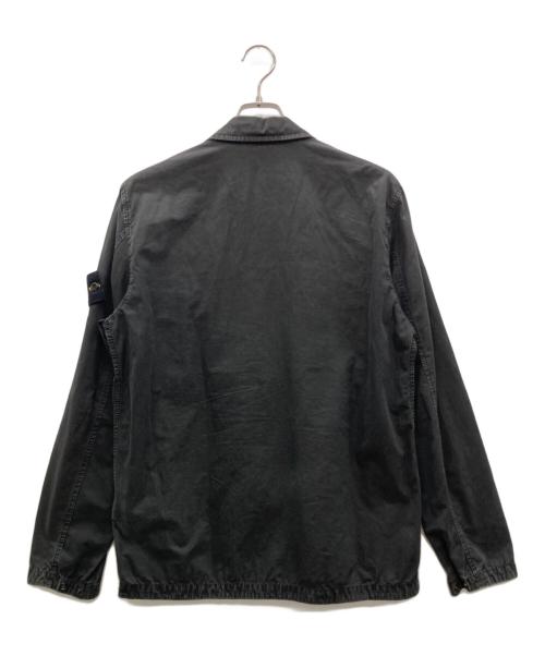 STONE ISLAND（ストーンアイランド）STONE ISLAND (ストーンアイランド) Brushed Cotton Canvas Zip Overshirt(ブラッシュド コットン キャンバス ジップ オーバーシャツ） ブラック サイズ:Mの古着・服飾アイテム