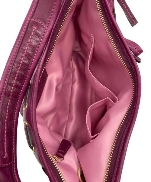 COACH（コーチ）COACH (コーチ) エルゴ レザー レースド ホーボー パープルの古着・服飾アイテム