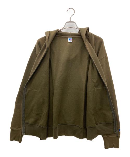 RUSSELL ATHLETIC（ラッセルアスレチック）RUSSELL ATHLETIC (ラッセルアスレチック) ジップパーカー カーキ サイズ:XLの古着・服飾アイテム