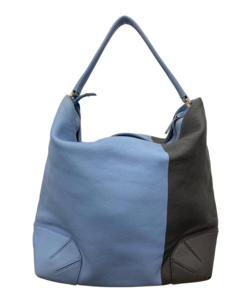FURLA（フルラ）FURLA (フルラ) カーフレザー製ホーボーバッグ（ショルダーバッグ スカイブルー×グレーの古着・服飾アイテム