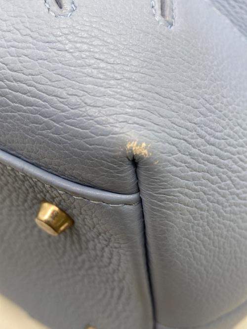 FURLA（フルラ）FURLA (フルラ) カーフレザー製ホーボーバッグ（ショルダーバッグ スカイブルー×グレーの古着・服飾アイテム