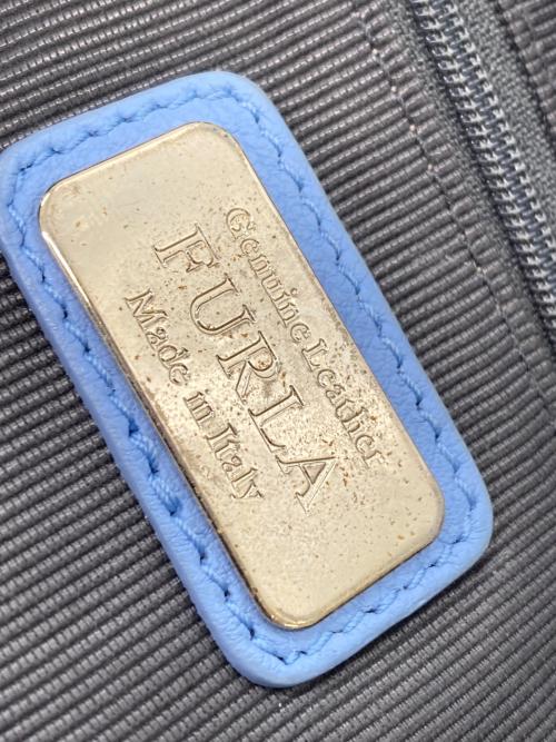 FURLA（フルラ）FURLA (フルラ) カーフレザー製ホーボーバッグ（ショルダーバッグ スカイブルー×グレーの古着・服飾アイテム