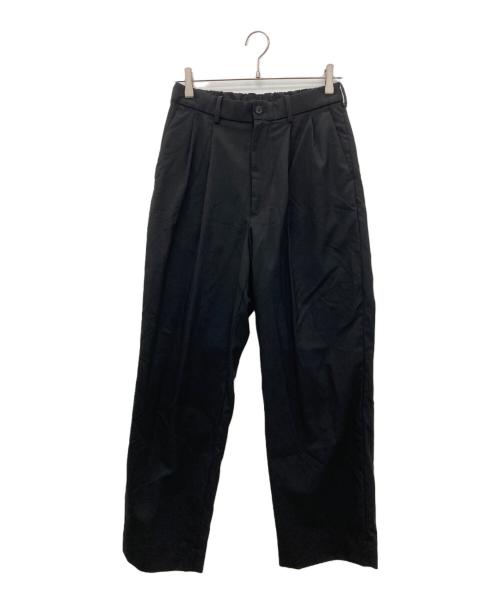 MARKAWARE（マーカウェア）MARKAWARE (マーカウェア) CLASSIC FIT DOUBLE PLEATED TROUSERS ORGANIC WOOL 2/80 TROPICAL ブラック サイズ:1の古着・服飾アイテム