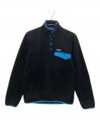 Patagoniaパタゴニア）の古着「Lightweight Synchilla Snap-T Pullover」｜ブラック×ブルー