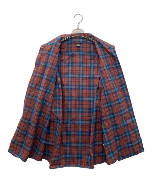 mont-bell（モンベル）mont-bell (モンベル) メリノウール ライト ロングスリーブシャツ ブラウン×ネイビー サイズ:XLの古着・服飾アイテム