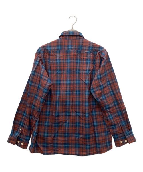 mont-bell（モンベル）mont-bell (モンベル) メリノウール ライト ロングスリーブシャツ ブラウン×ネイビー サイズ:XLの古着・服飾アイテム