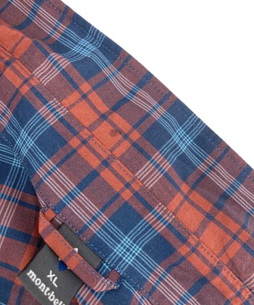 mont-bell（モンベル）mont-bell (モンベル) メリノウール ライト ロングスリーブシャツ ブラウン×ネイビー サイズ:XLの古着・服飾アイテム