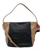 COACHコーチ）の古着「レガシーウィークエンド レザー 2WAYバッグ」｜ブラック×ベージュ