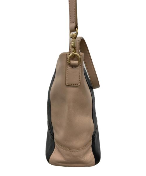 COACH（コーチ）COACH (コーチ) レガシーウィークエンド レザー 2WAYバッグ ブラック×ベージュの古着・服飾アイテム