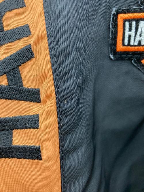HARLEY-DAVIDSON（ハーレーダビッドソン）HARLEY-DAVIDSON (ハーレーダビッドソン) MA-1ジャケット ブラック×ブラウン サイズ:Lの古着・服飾アイテム