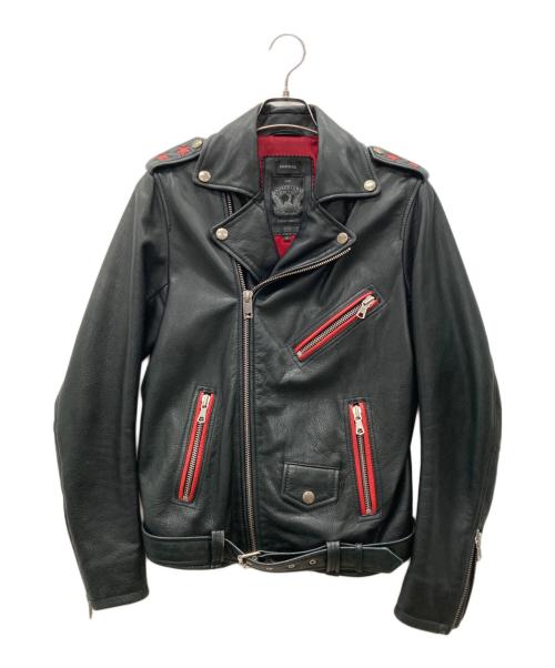DIESEL（ディーゼル）DIESEL (ディーゼル) レザージャケット ブラック サイズ:Sの古着・服飾アイテム