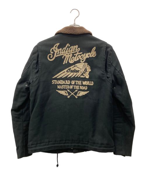 INDIAN MOTORCYCLE（インディアンモーターサイクル）INDIAN MOTORCYCLE (インディアンモーターサイクル) N-1デッキジャケット ブラック サイズ:Lの古着・服飾アイテム