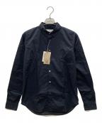 FINGER FOX AND SHIRTSフィンガーフォックスアンドシャツ）の古着「60/-Typewriter Shirts レギュラーカラーワンポイントシャツ」｜ネイビー