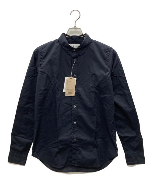 FINGER FOX AND SHIRTS（フィンガーフォックスアンドシャツ）FINGER FOX AND SHIRTS (フィンガーフォックスアンドシャツ) 60/-Typewriter Shirts レギュラーカラーワンポイントシャツ ネイビー サイズ:S 未使用品の古着・服飾アイテム