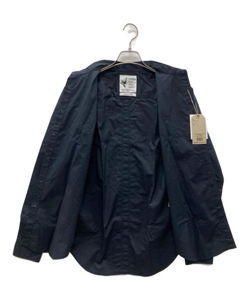 FINGER FOX AND SHIRTS（フィンガーフォックスアンドシャツ）FINGER FOX AND SHIRTS (フィンガーフォックスアンドシャツ) 60/-Typewriter Shirts レギュラーカラーワンポイントシャツ ネイビー サイズ:S 未使用品の古着・服飾アイテム