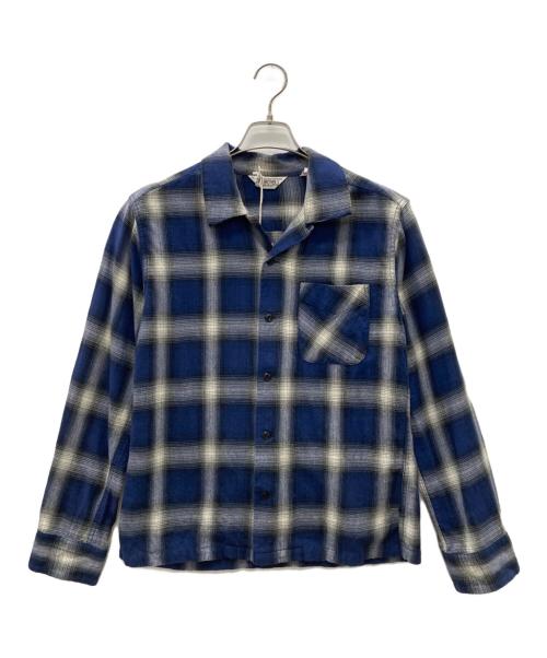 FIVE BROTHER（ファイブブラザー）FIVE BROTHER (ファイブブラザー) ライトフランネルワンアップシャツ ブルー×グレー サイズ:Sの古着・服飾アイテム