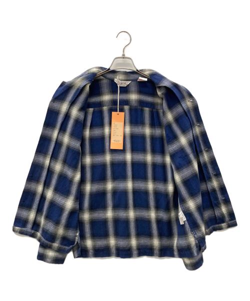 FIVE BROTHER（ファイブブラザー）FIVE BROTHER (ファイブブラザー) ライトフランネルワンアップシャツ ブルー×グレー サイズ:Sの古着・服飾アイテム