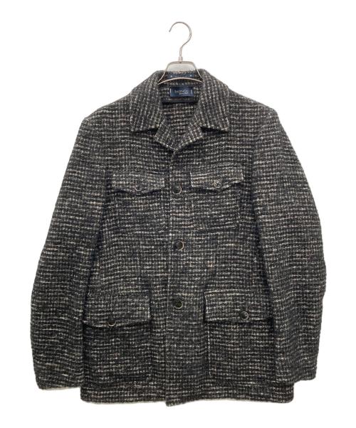 BAGNOLI（バニョーリ）BAGNOLI (バニョーリ) ツイード・サファリジャケット ブラック サイズ:50の古着・服飾アイテム